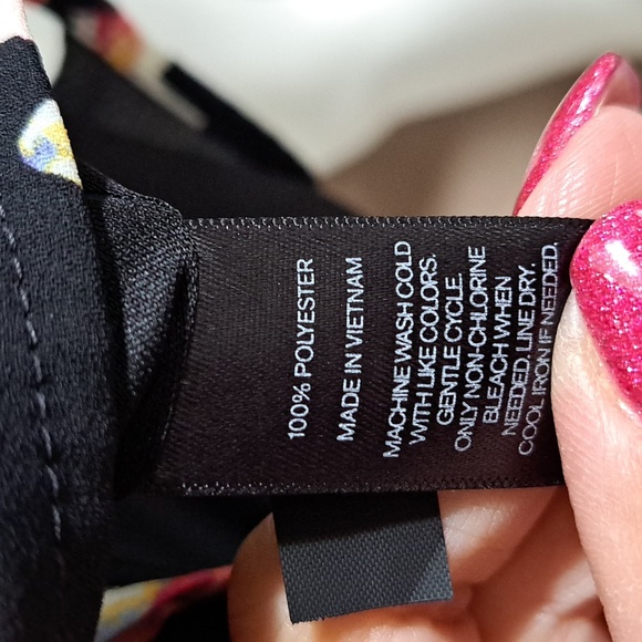 Express Black Floral Ruffled Tie Front Sleeveless Dress. Size 4 NWT - Picture 11 of 11